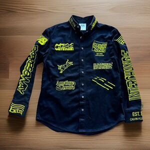 Calvin Klein Est. 1978 Rodeo Shirt Mens XS (L) Black Yellow Embroider RAF Simons